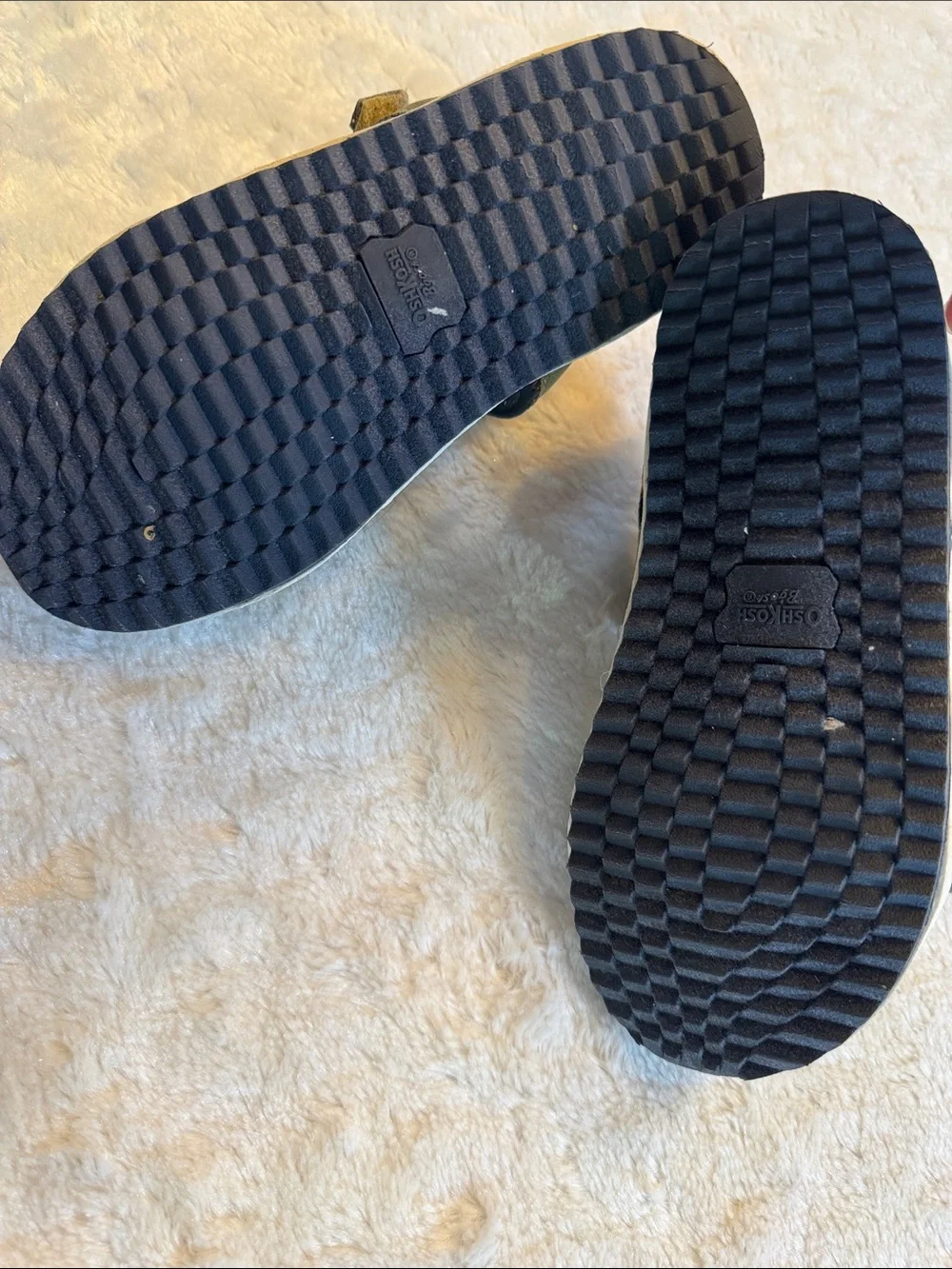 OshKosh B'gosh Boys Sport Sandals Gray Blue Hook & Loop Size 1 EUC